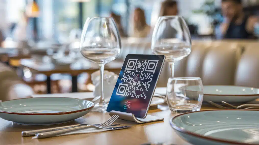 Digital Menu with QR Code in a Restaurant