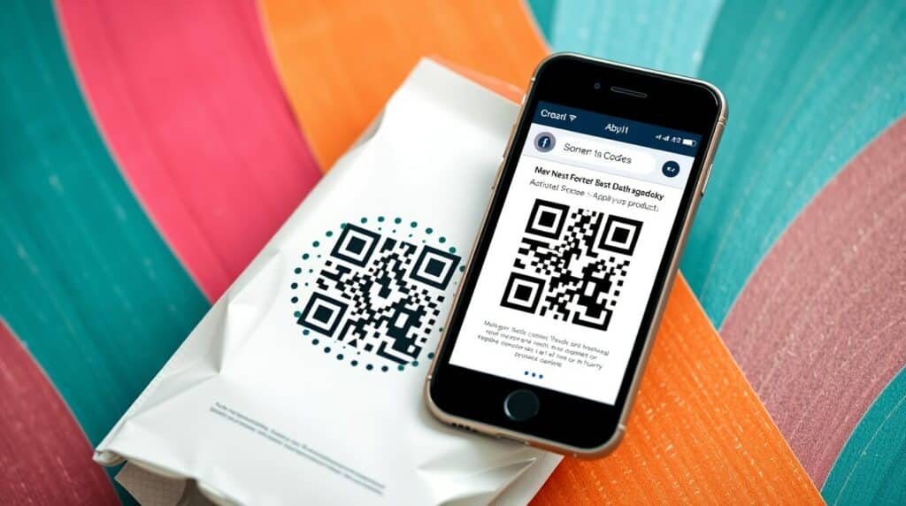 Interactive product packaging with a QR code with dots